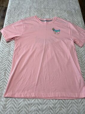 Goat Women Medium Pink Short Sleeve Tee with Colorful Graphic